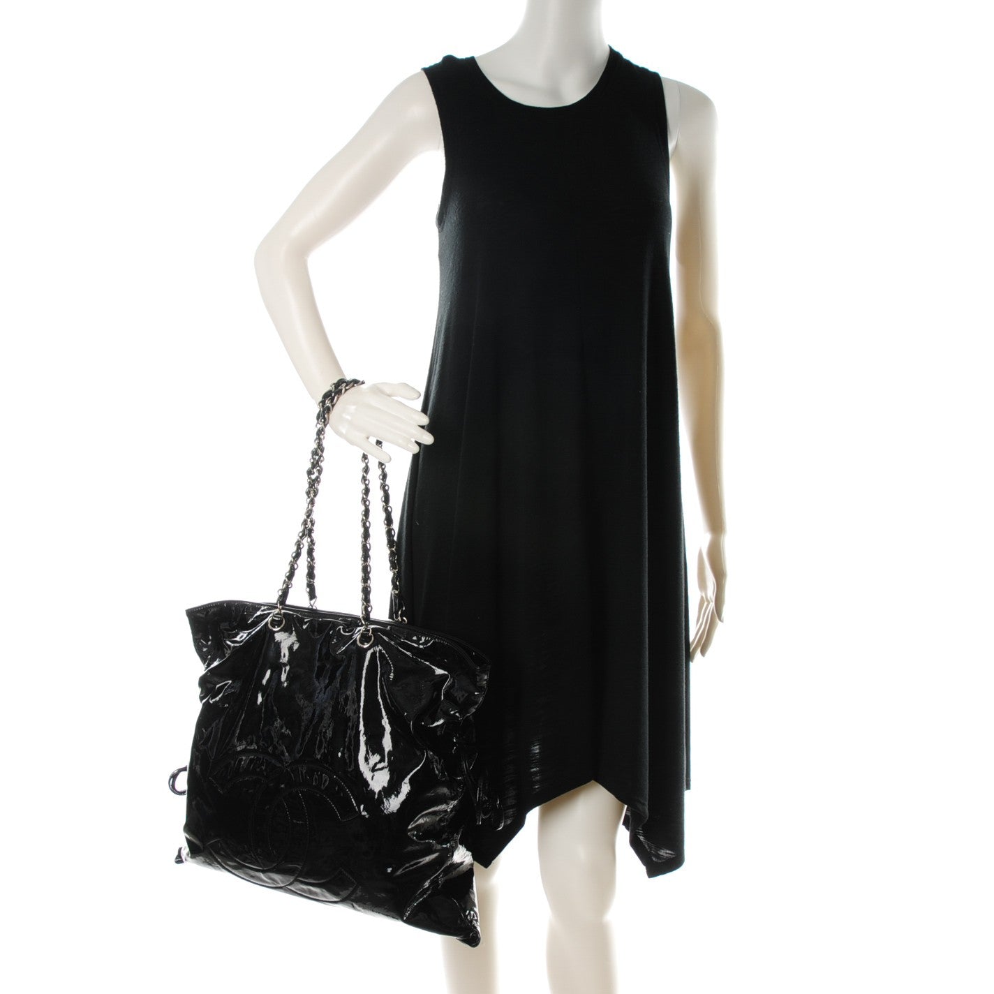 Patent Bonbons Shopper Tote Black