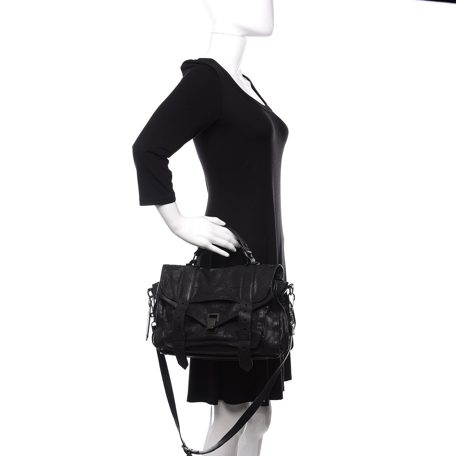 Proenza Schouler Lambskin Medium PS1 Satchel Black 2 of 12