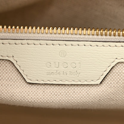 Gucci New Shangai Calfskin Tiger Savanah Textured Calfskin Medium Tote Chalky White Multicolor 6 of 20