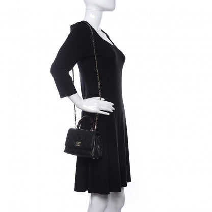 Chanel Caviar Lizard Embossed Quilted Extra Mini Coco Handle Flap Black 2 of 11