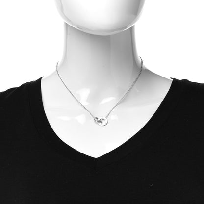 Cartier 18K White Gold Diamond Interlocking LOVE Paved Necklace 2 of 6
