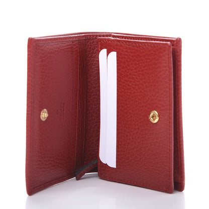 Gucci Pebbled Calfskin GG Marmont Card Case Hibiscus Red 4 of 8
