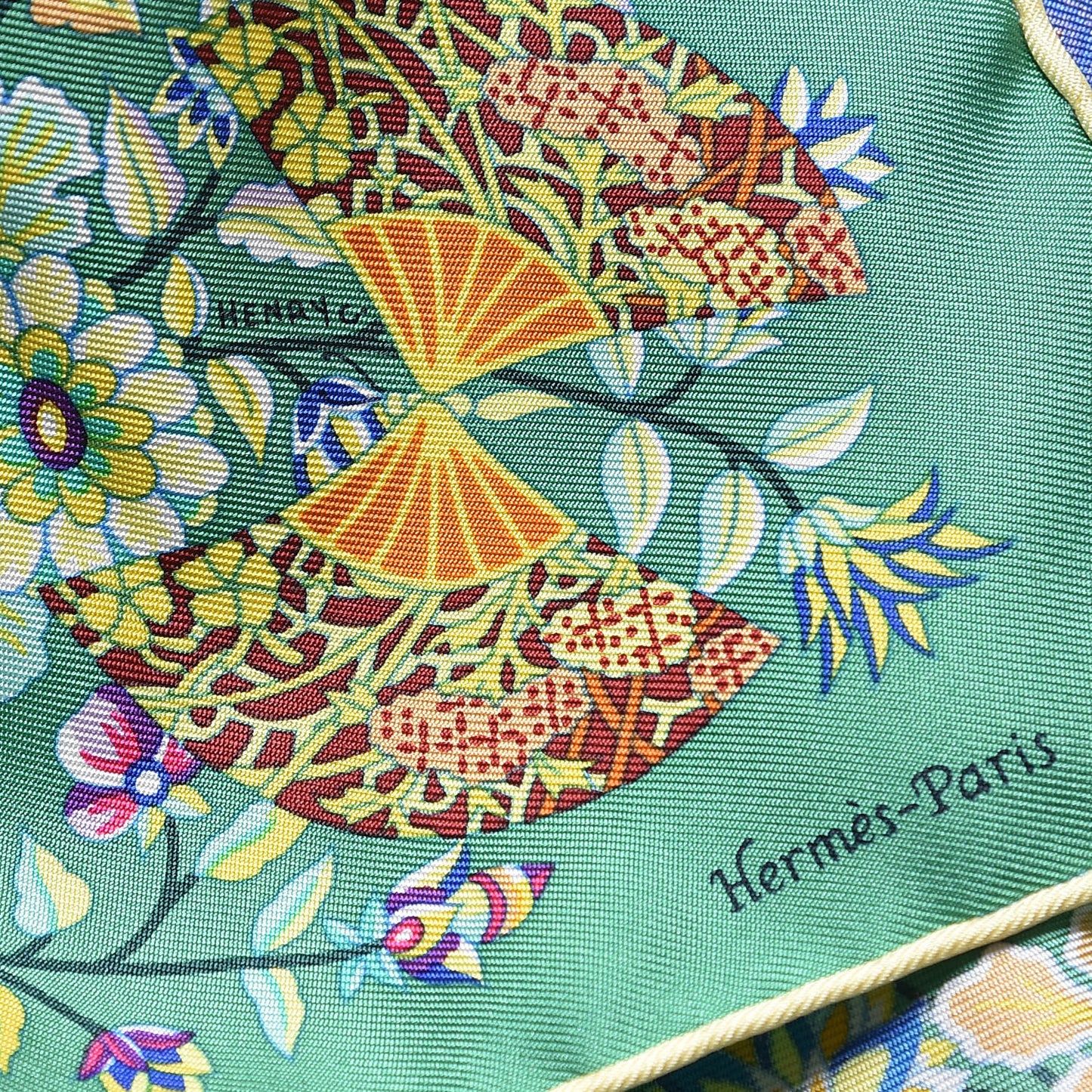 Cashmere Silk Fleurs et Papillons de Tissus Pocket Square Vert Violet Juane
