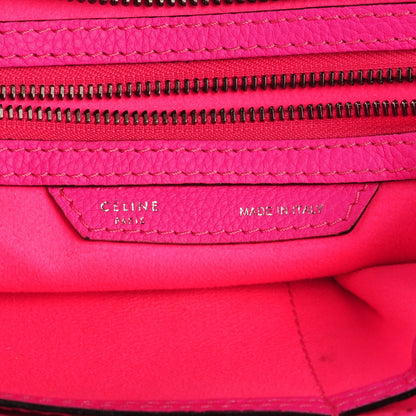Celine Drummed Calfskin Micro Luggage Fluo Pink 6 of 9
