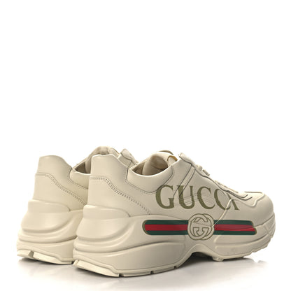 Gucci Calfskin Logo Womens Rhyton Sneakers 39 Ivory 5 of 9
