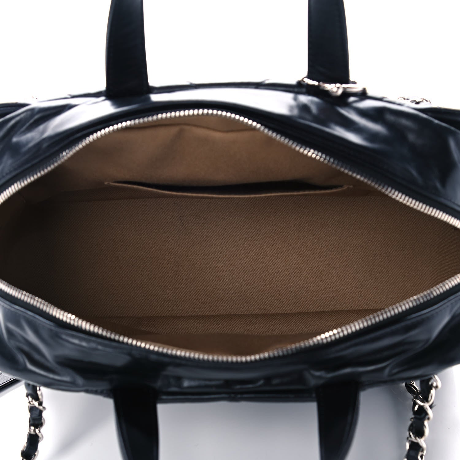 Chanel Aged Calfskin Quilted Small Express Bowling Bag Black 5 of 15