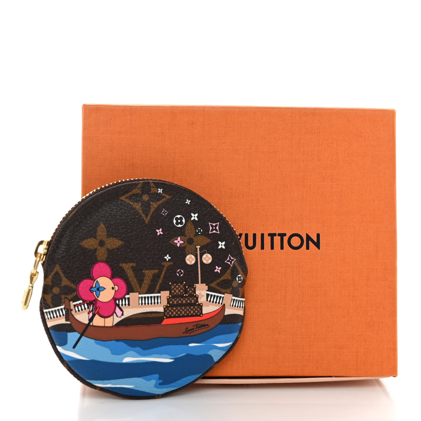 Monogram 2019 Christmas Animation Round Coin Purse Blue