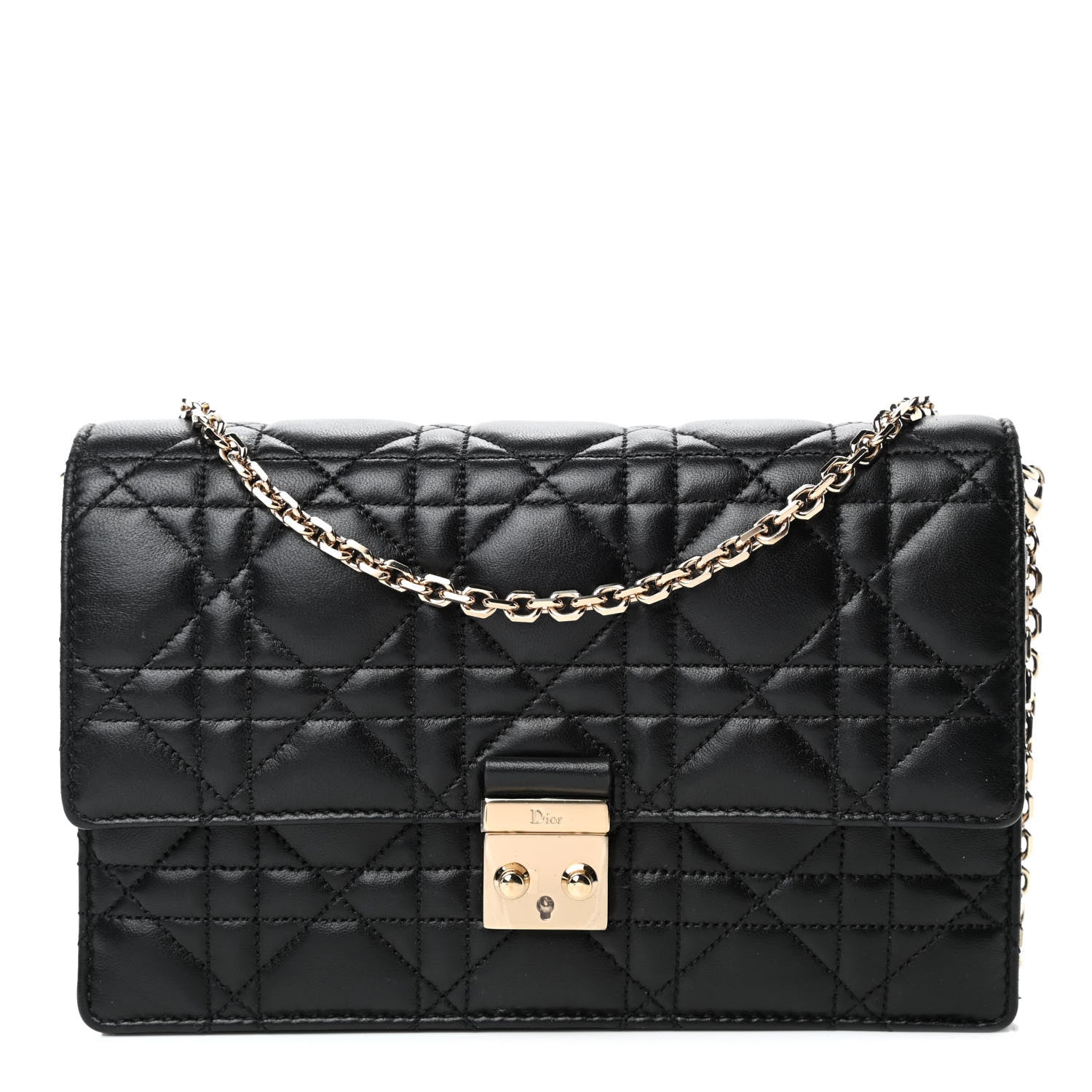 Christian Dior Lambskin Cannage Miss Dior Promenade Pouch Black 1 of 4