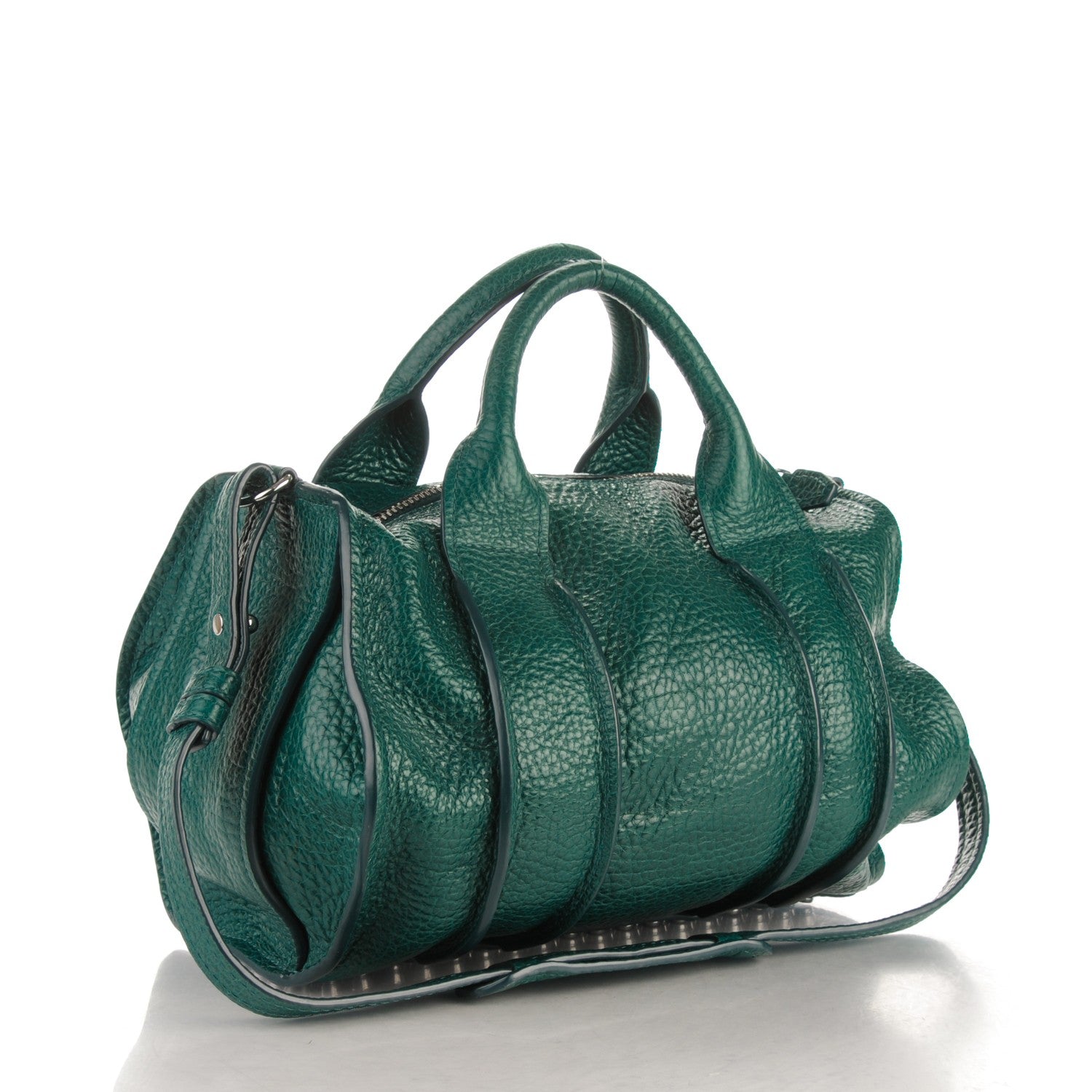Alexander Wang Pebbled Lambskin Inside Out Rocco Dark Mosaic Rhodium Hardware 2 of 9
