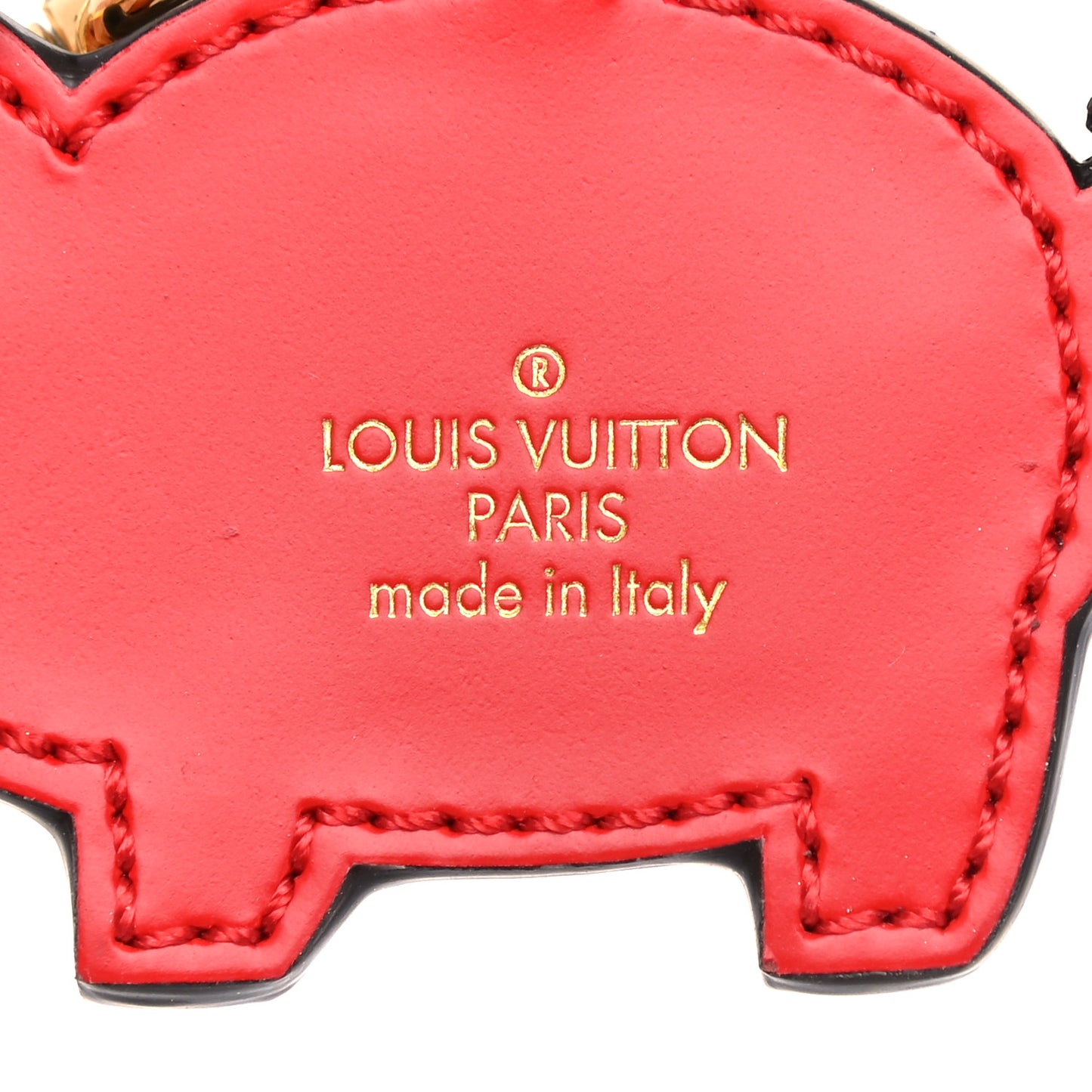 Calfskin Superstition Pig Bag Charm Key Holder Rose