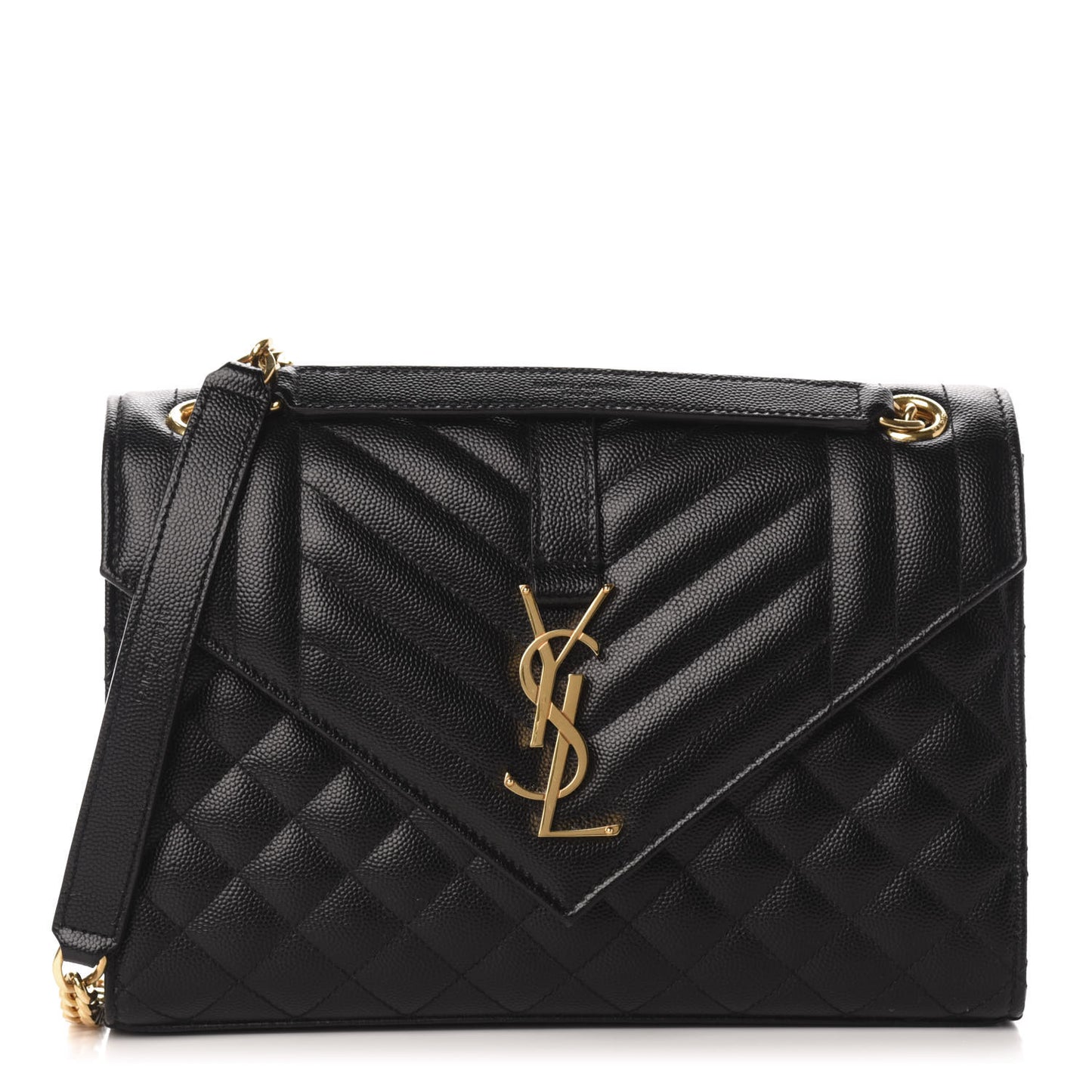Grain De Poudre Textured Mixed Matelasse Triquilt Medium Monogram Satchel Black