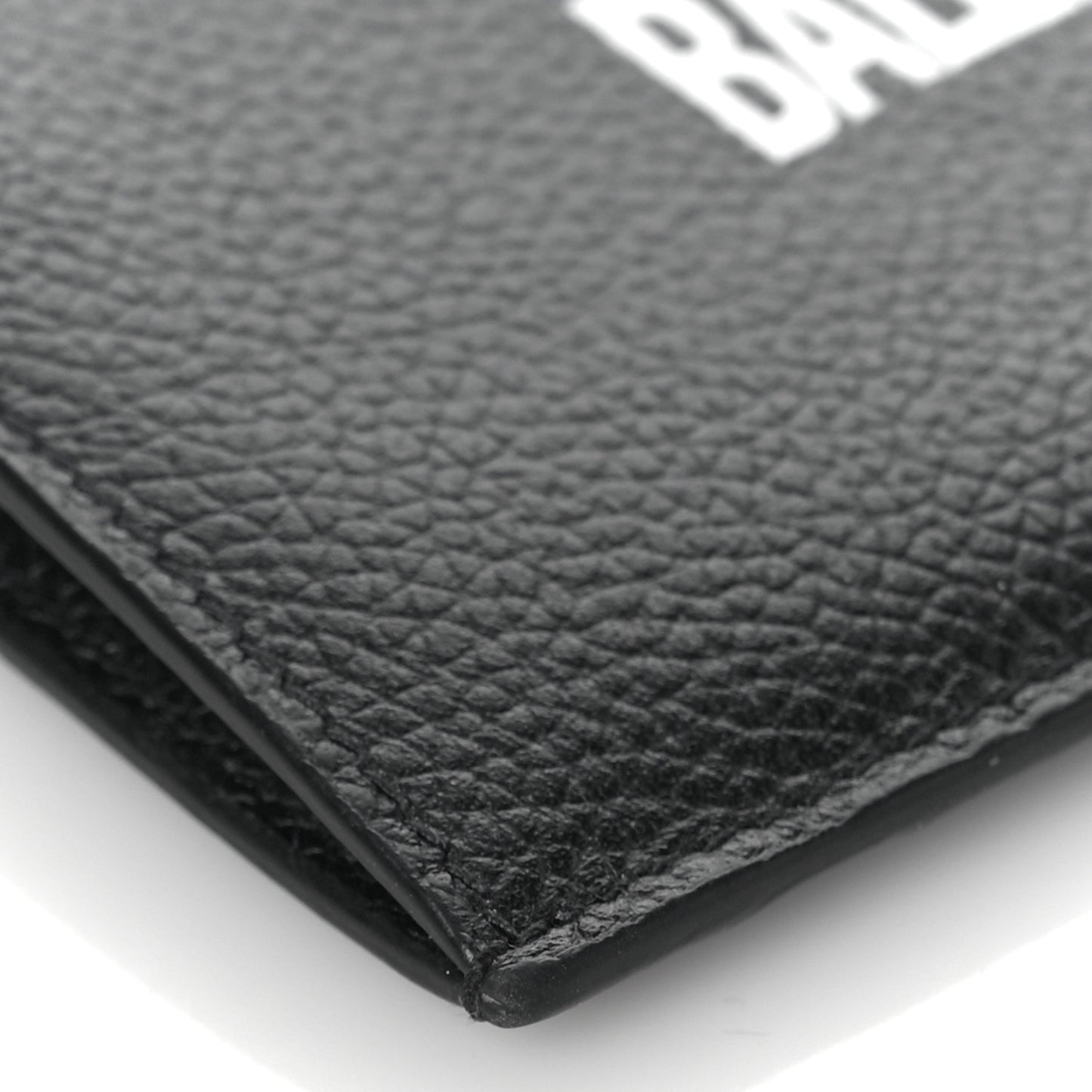 Grained Calfskin Logo Large Cash Long Coin Card Holder Black White