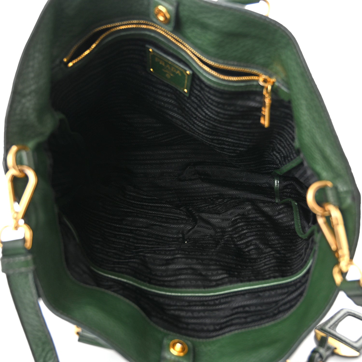 Prada Vitello Daino Shopping Tote Foresta 4 of 14