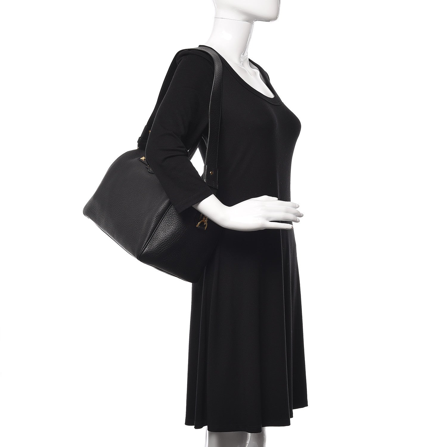 Versace Cervo Embossed Vitello Signature Duffle Bag Black 2 of 12