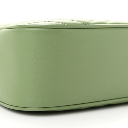 Gucci Calfskin Matelasse Chevron Small GG Marmont Chain Shoulder Bag Salamander Green 8 of 9