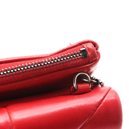 Saint Laurent Lambskin Patchwork Monogram Jamie Chain Wallet Red 9 of 13