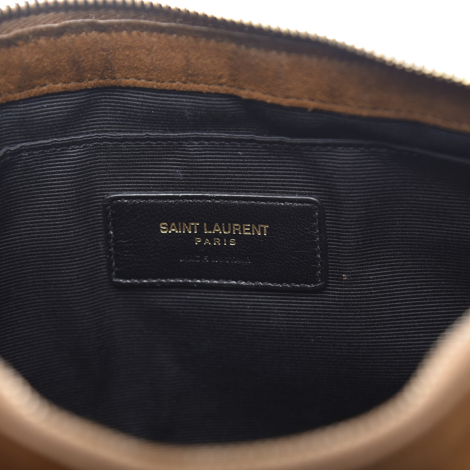 Saint Laurent Suede Calfskin Small Fringe Clutch Brown 6 of 12