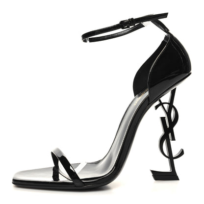 Saint Laurent Patent Calfskin Opyum 110 Sandals 41 Black 1 of 9