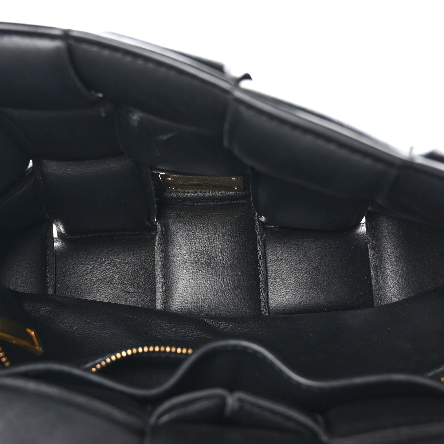 Lambskin Maxi Intreccio Padded Chain Cassette Crossbody Bag Black