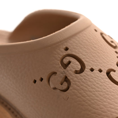 Gucci Rubber GG Monogram Perforated Elea Platform 55mm Lug Sole Sandals 36 Vintage Camel 10 of 13