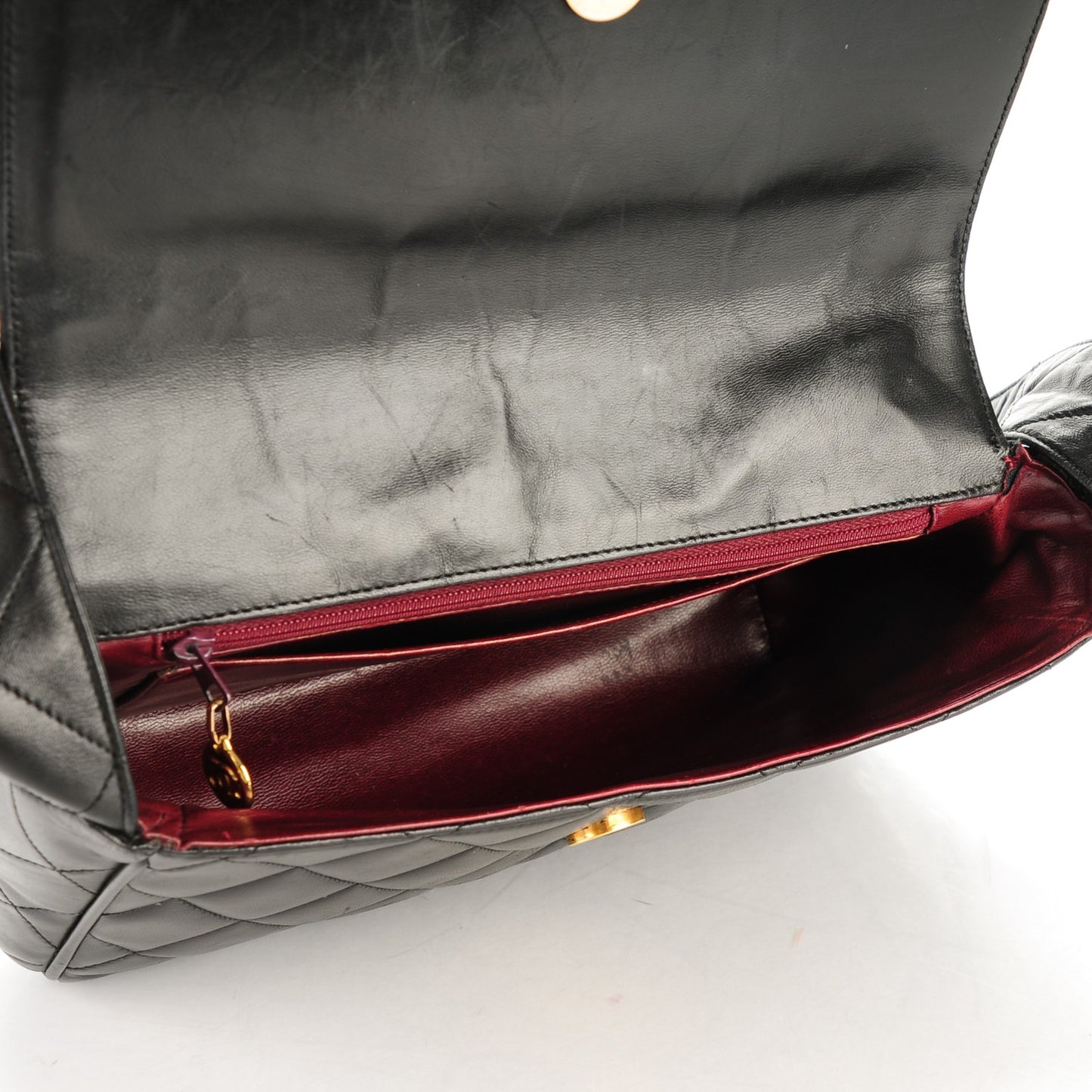 Lambskin Quilted CC Flap Shoulder Bag Black
