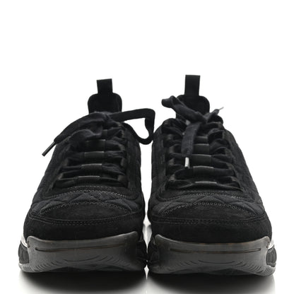 Chanel Suede Calfskin Mixed Fibers CC Sneakers 38.5 Black 2 of 9