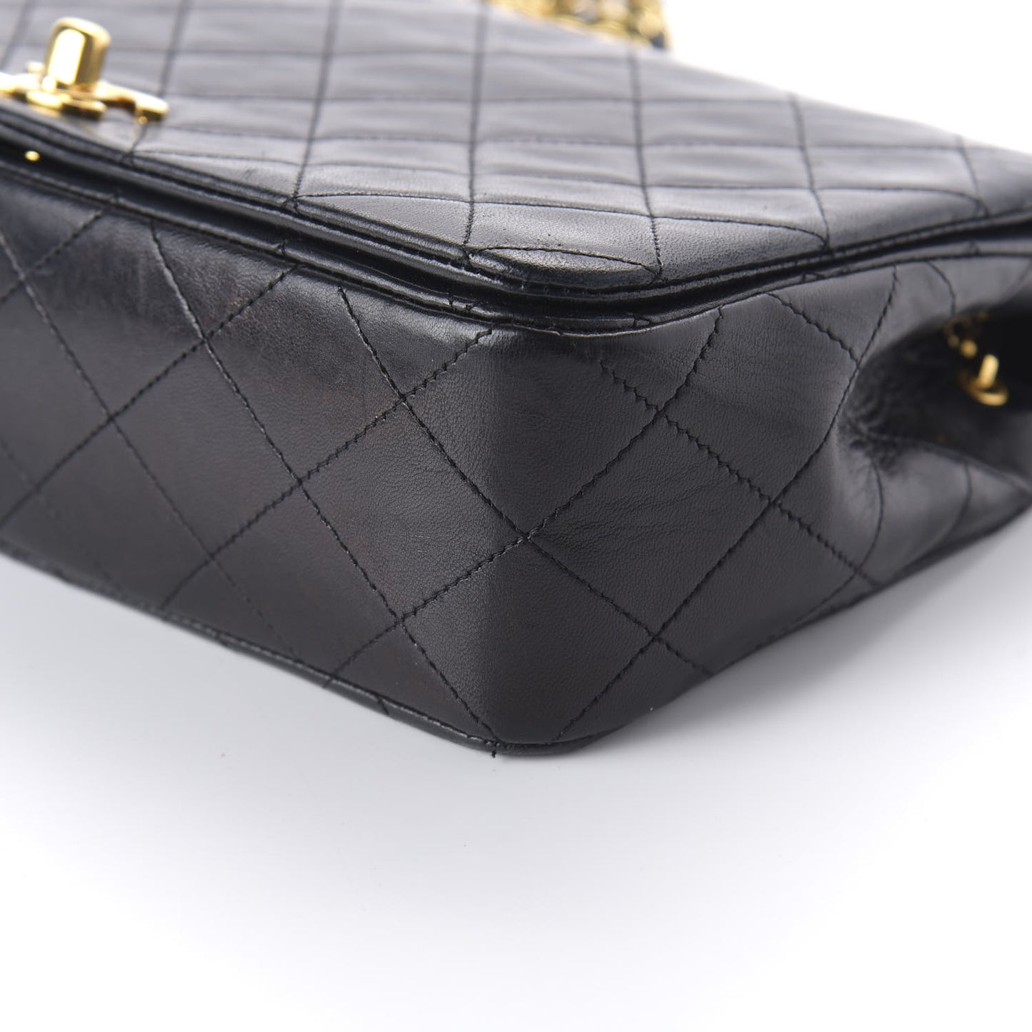 Lambskin Quilted Small Single Flap Bag Black