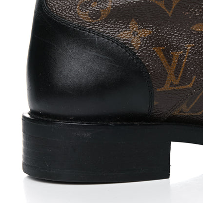 Louis Vuitton Calfskin Monogram Wonderland Flat Ranger Boots 39 Black 17 of 19