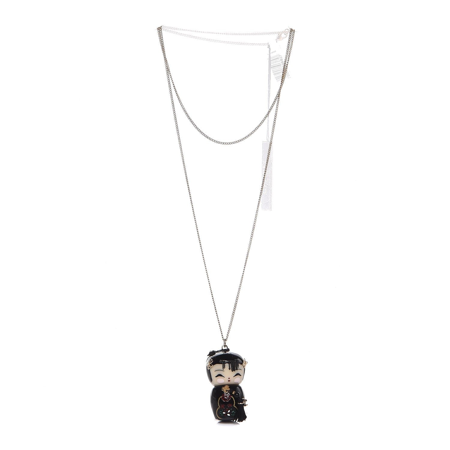 Chanel Resin China Doll Necklace Black 3 of 7