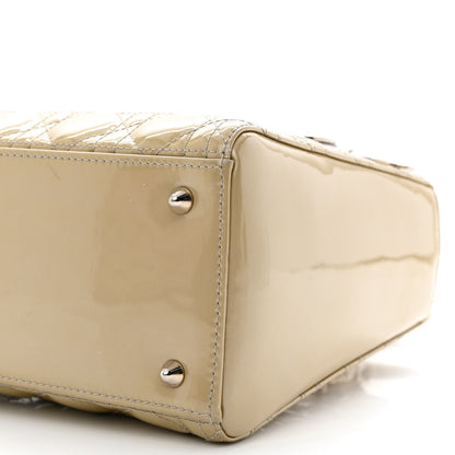 Christian Dior Patent Cannage Medium Lady Dior Beige 10 of 13