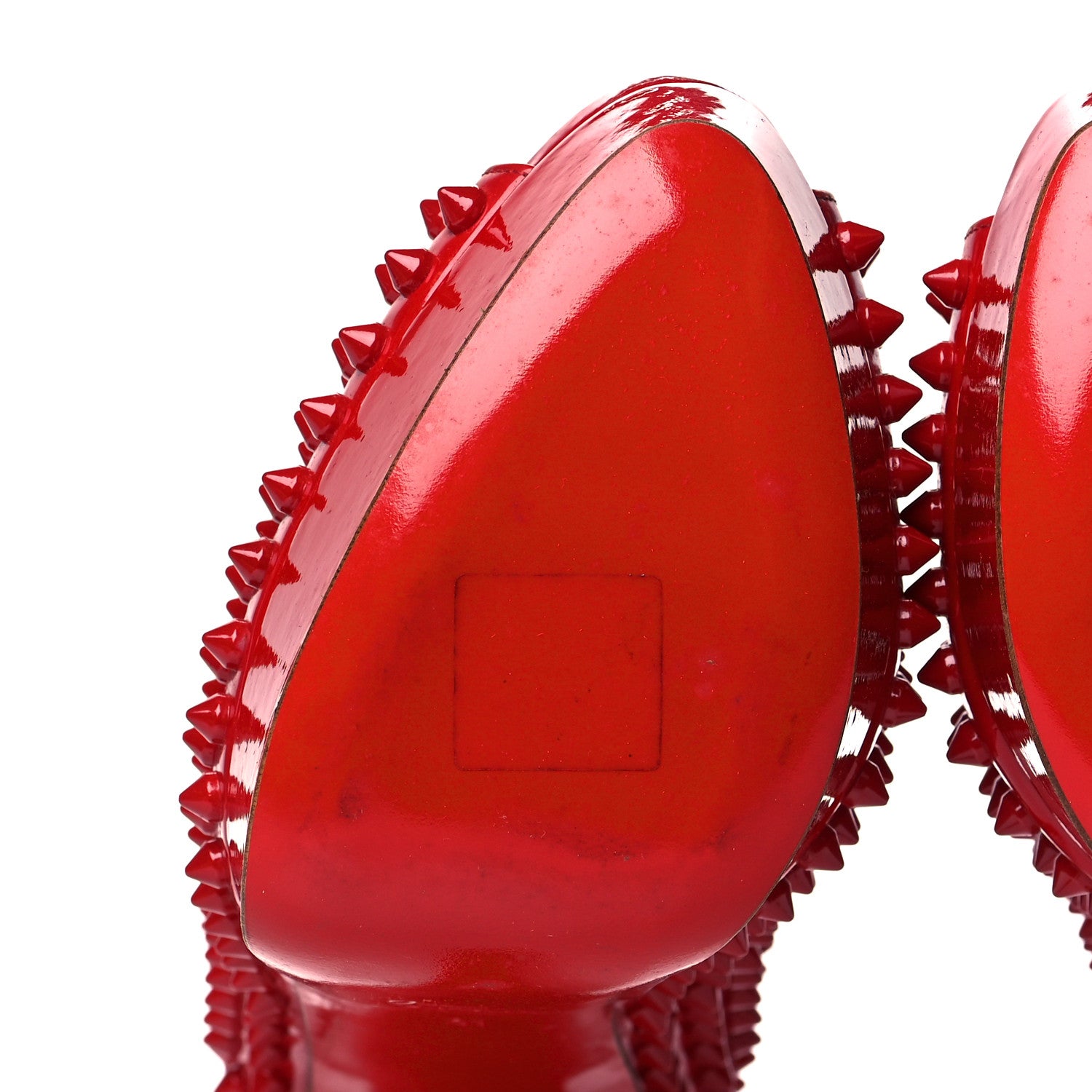 Christian Louboutin Patent Lady Peep Spikes VIP 150 Pumps 41 Red 9 of 10