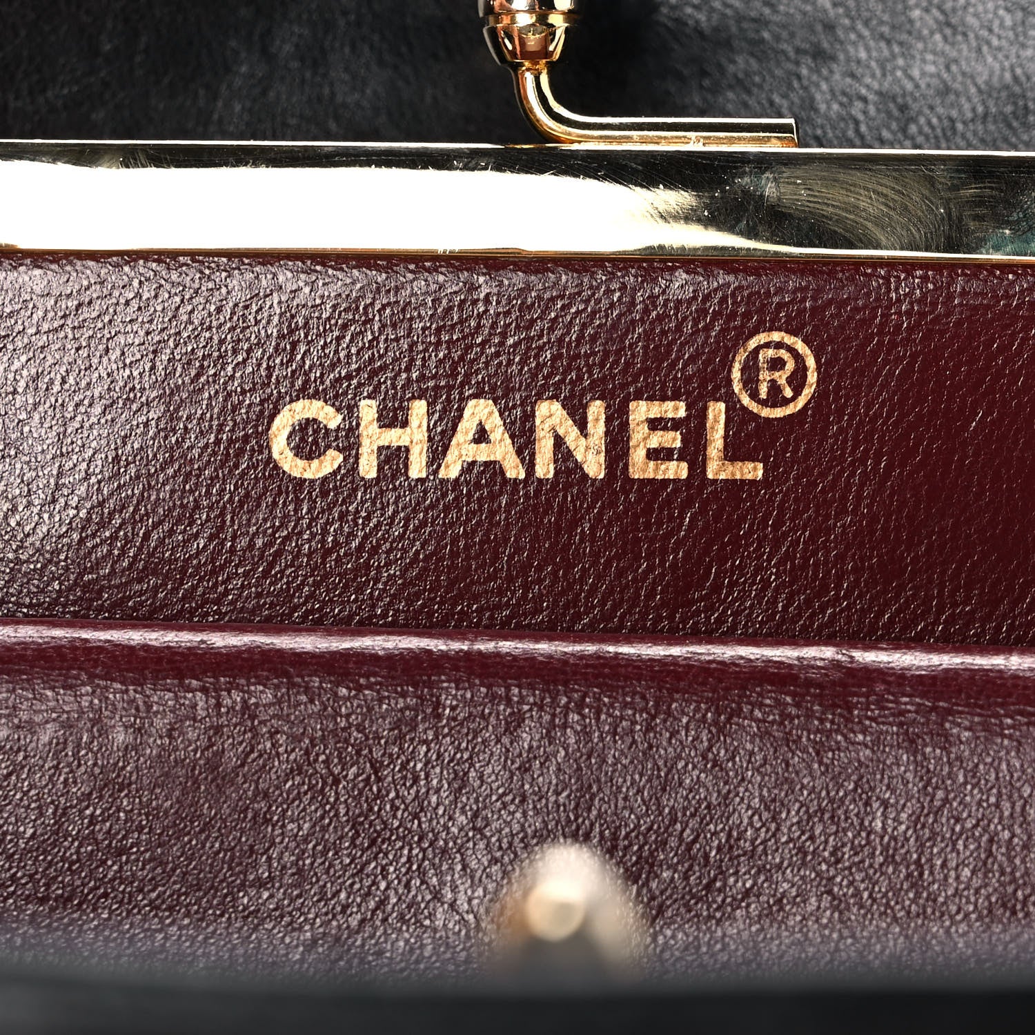 Chanel Lambskin Chevron Quilted Frame Shoulder Bag Black 6 of 14