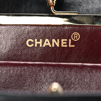 Chanel Lambskin Chevron Quilted Frame Shoulder Bag Black 6 of 14