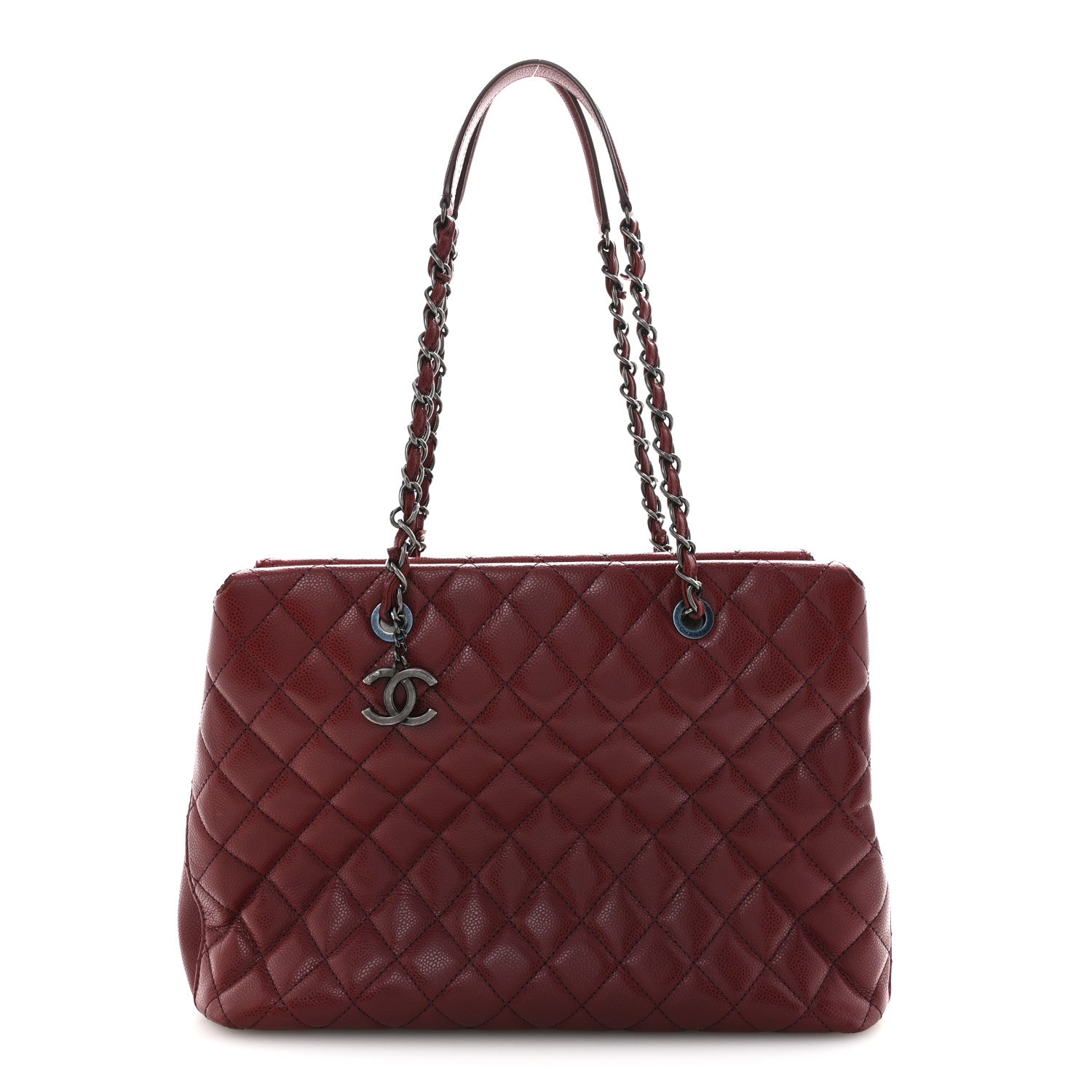 Chanel Caviar Quilted City Shopping Tote Dark Red 1 of 14