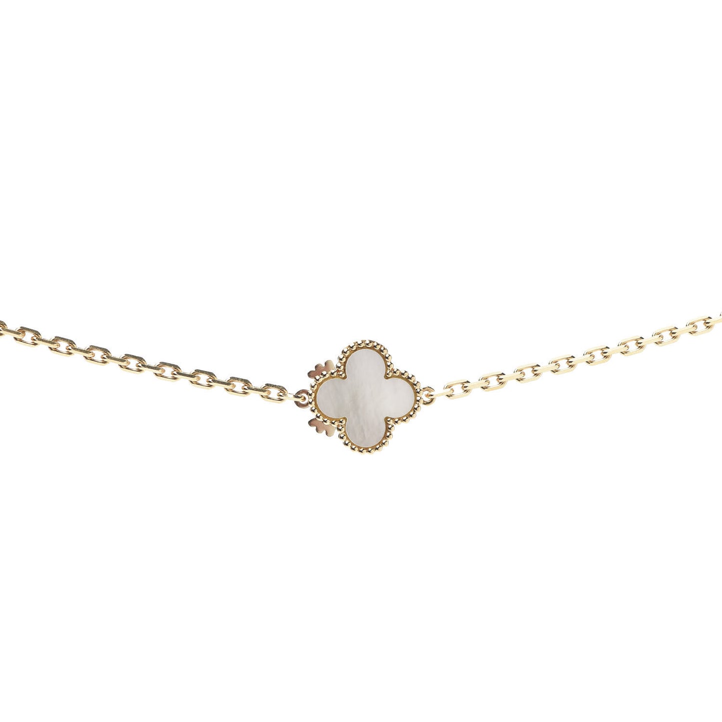 18K Yellow Gold Mother of Pearl 11 Motifs Magic Alhambra Necklace