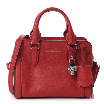 Alexander McQueen Calfskin Mini Skull Padlock Zip Around Tote Red 1 of 10
