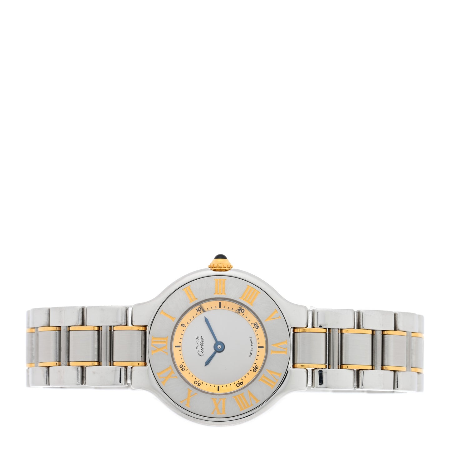 Stainless Steel 18K Yellow Gold 28mm Must de 21 Quartz Watch