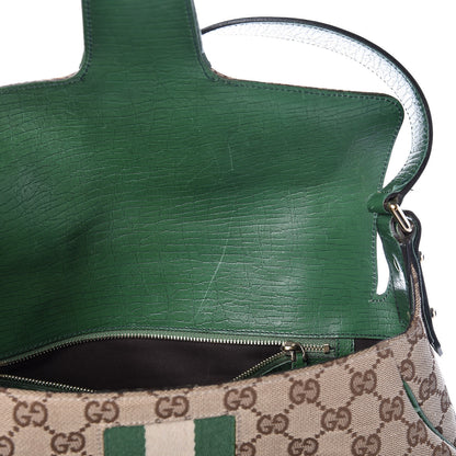Gucci Monogram Horsebit Web Flap Bag Green 21 of 21