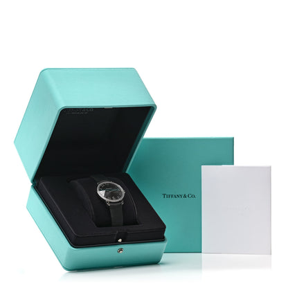 Tiffany Stainless Steel Satin Diamond Bezel 31mm Atlas 2-Hand Quartz Watch Black 5 of 5