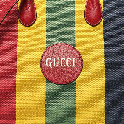 Gucci Canvas Marley Stripe Script Logo Large Gucci 100 Tote Bag Multicolor 8 of 17