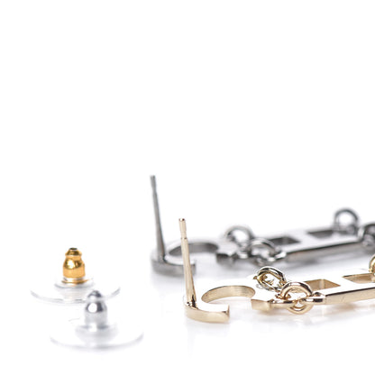 Chanel Crystal Pearl Bright Young Things Earrings Gold Ruthenium 4 of 5