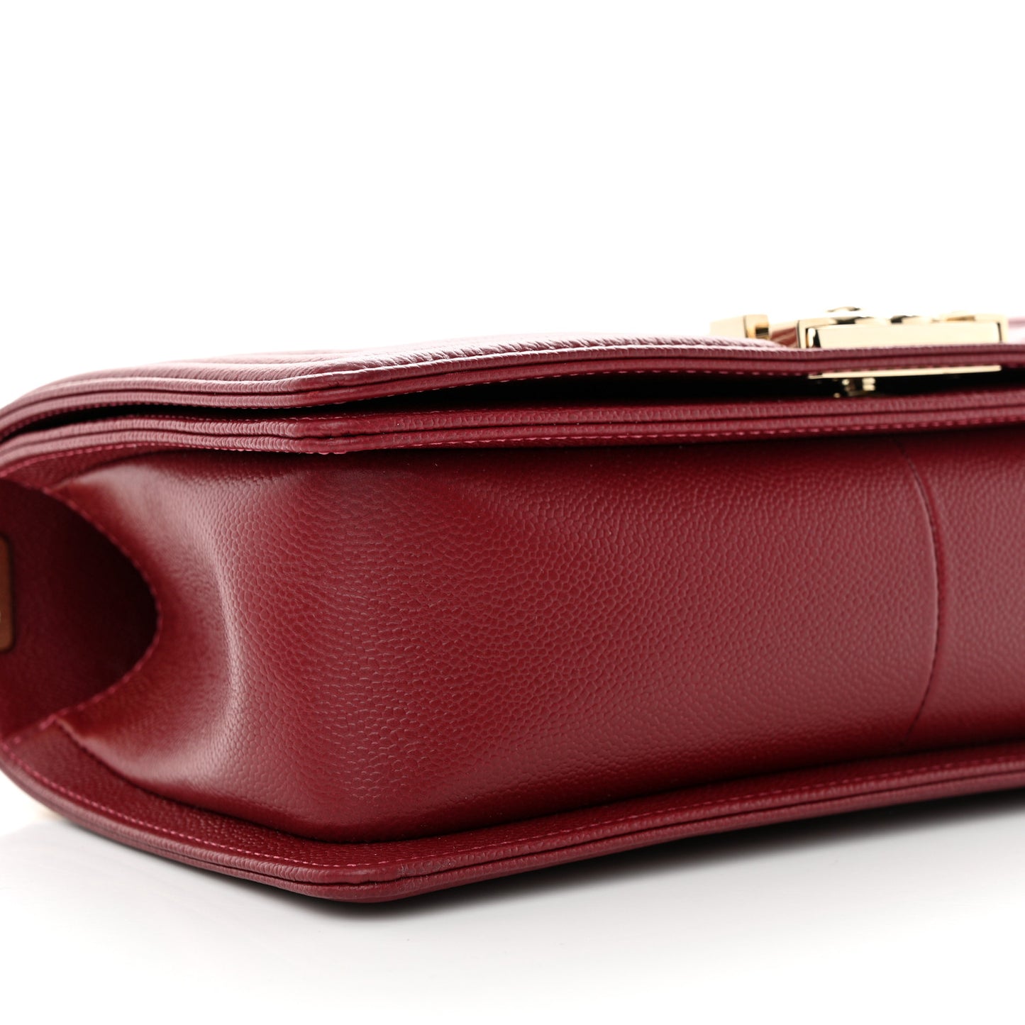Caviar Quilted Medium Boy Flap Dark Red