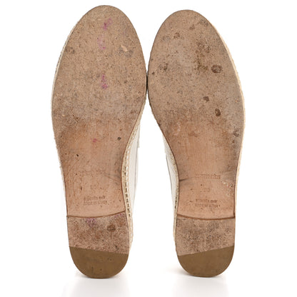 Hermes Calfskin Womens Trip Espadrilles 39 White 6 of 14
