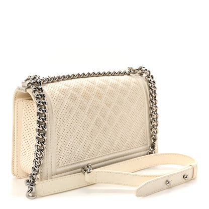Chanel Lambskin Perforated Medium Boy Flap White 3 of 12