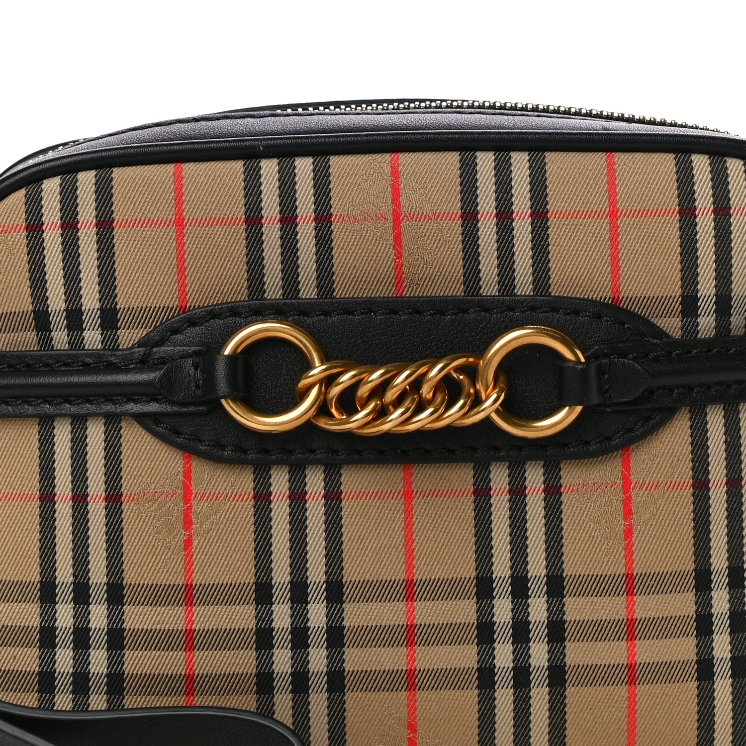 Burberry 1983 Knight Check Smooth Calfskin Link Bum Bag Black 7 of 9