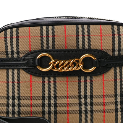 Burberry 1983 Knight Check Smooth Calfskin Link Bum Bag Black 7 of 9