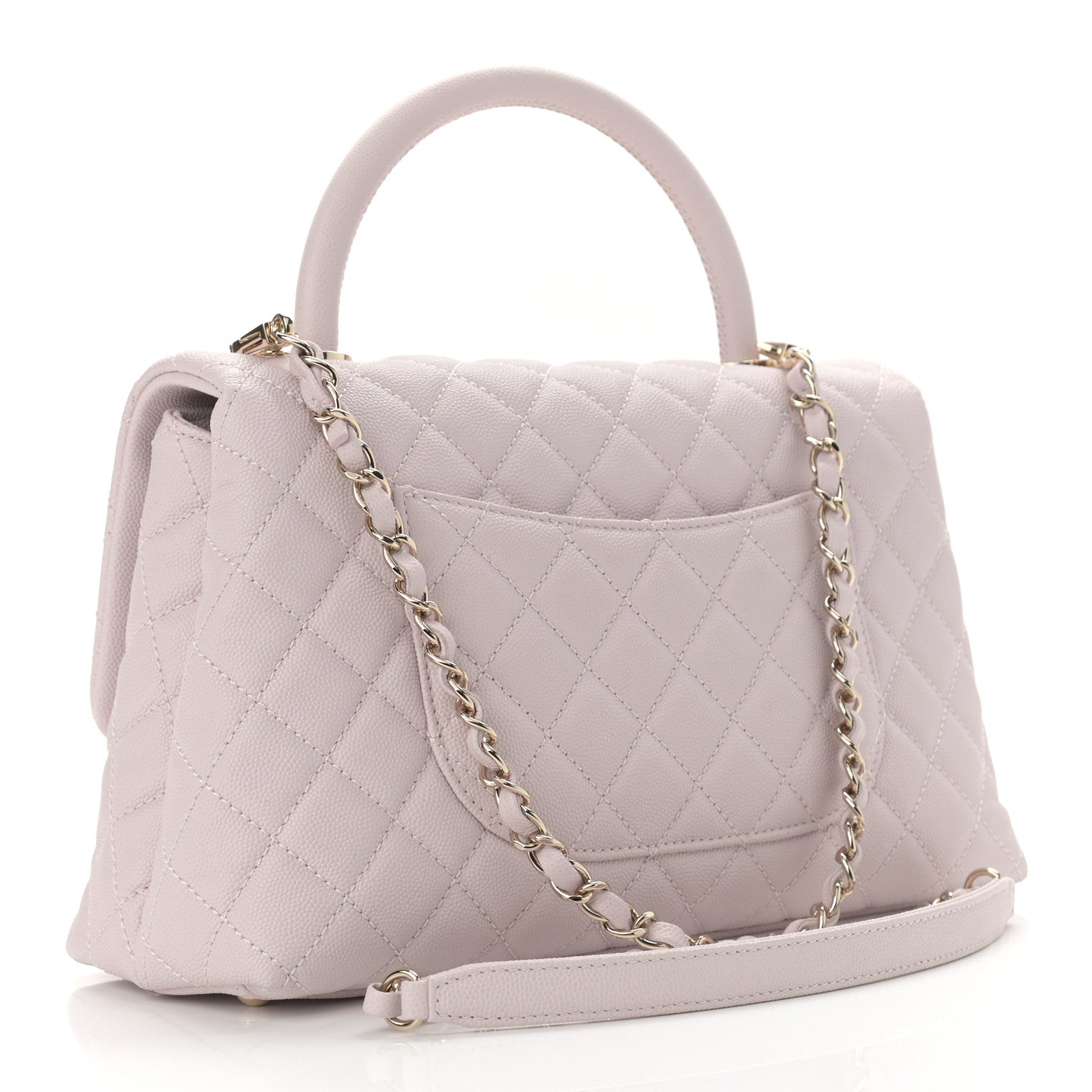 Chanel Caviar Quilted Small Coco Handle Flap Light Pink 2 of 9