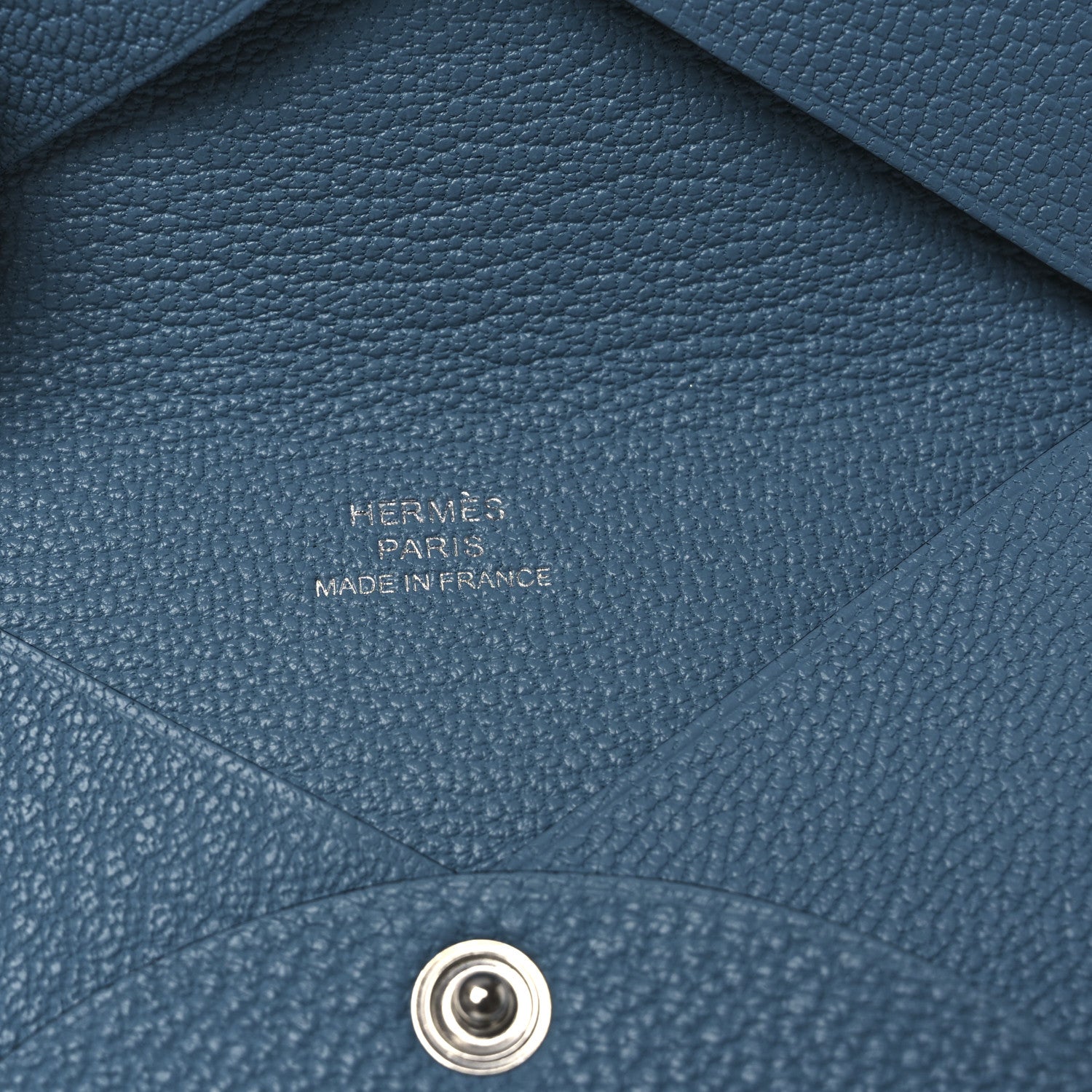 Hermes Chevre Mysore Calvi Card Case New Bleu Jean 6 of 7
