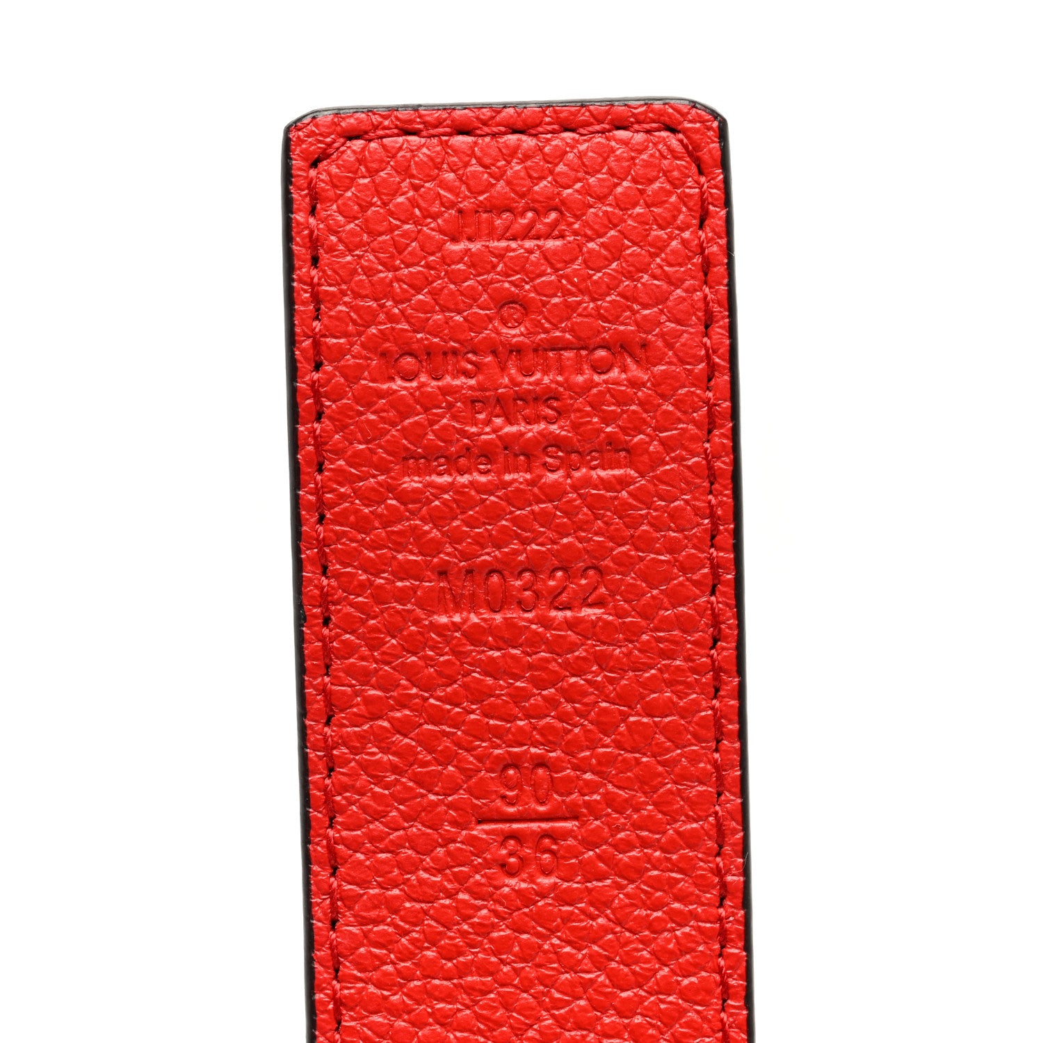 Louis Vuitton Calfskin Monogram LV Initiales Reversible Belt 90 36 Red 5 of 6