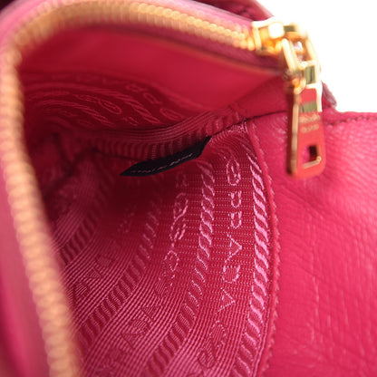 Prada Saffiano Vernice Box Clutch Peonia 5 of 8